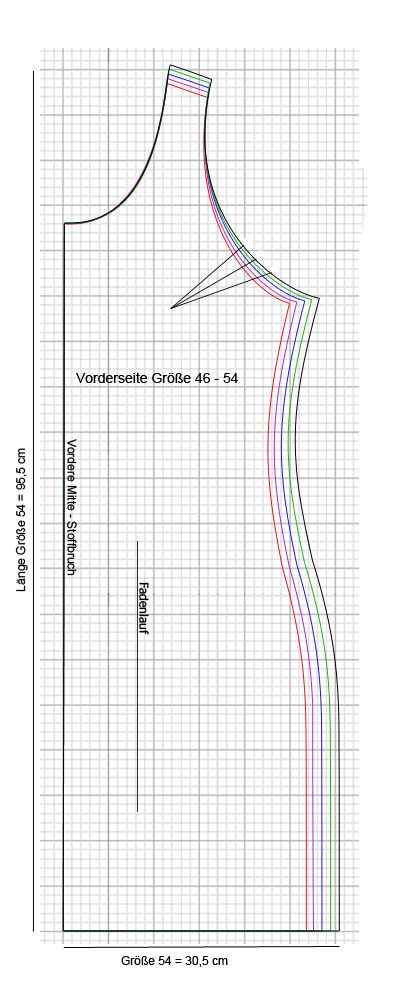 Kleid Schnittmuster 46 - 54