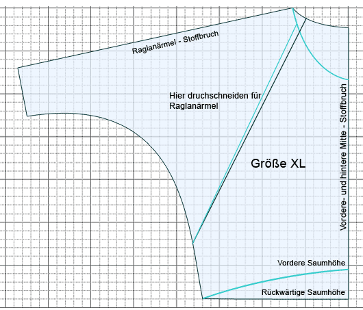 Schnittmuster Oversize Pullover Größe XL