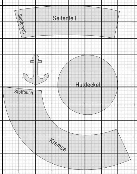 Piratenhut Schnittmuster