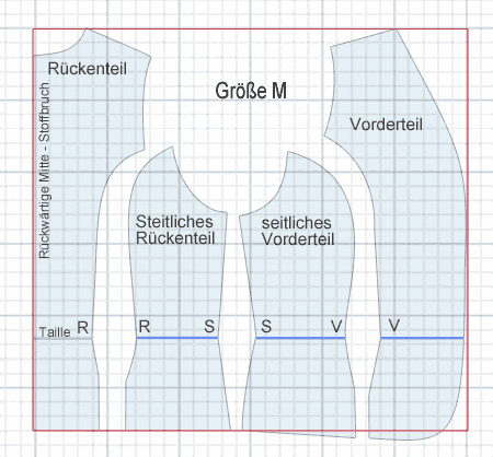 Schnittmuster Weste Größe M