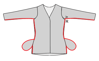 Jersey Jacke Seitennähte