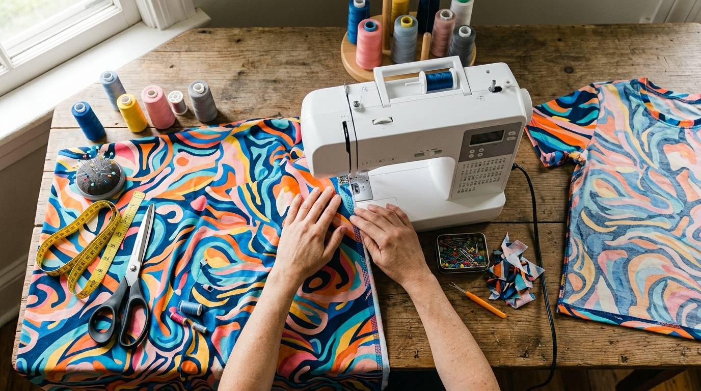 Bedruckter Jersey fürs Shirt: Nähtechnik im Vergleich