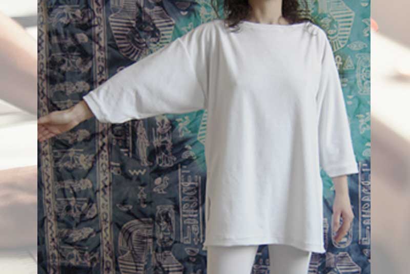 Schnittmuster für ein langes gerades Shirt mit 3/4 Armen