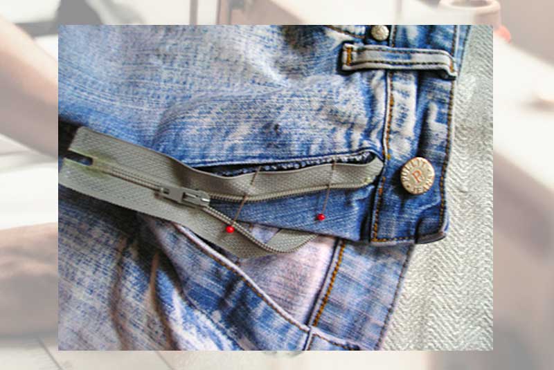 Reißverschluss neu einnähen