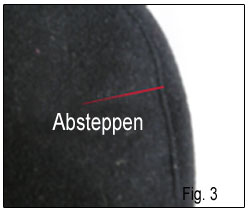 Hutdeckel absteppen