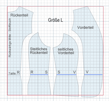 Schnittmuster Weste Größe L